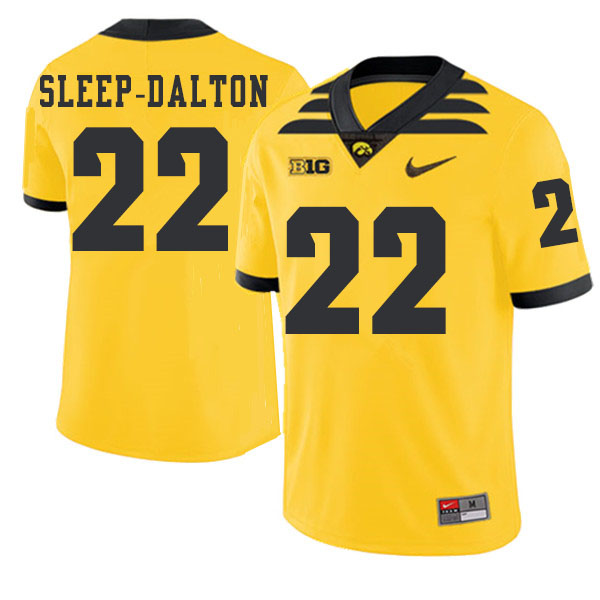 2019 Men #22 Michael Sleep-Dalton Iowa Hawkeyes College Football Alternate Jerseys Sale-Gold